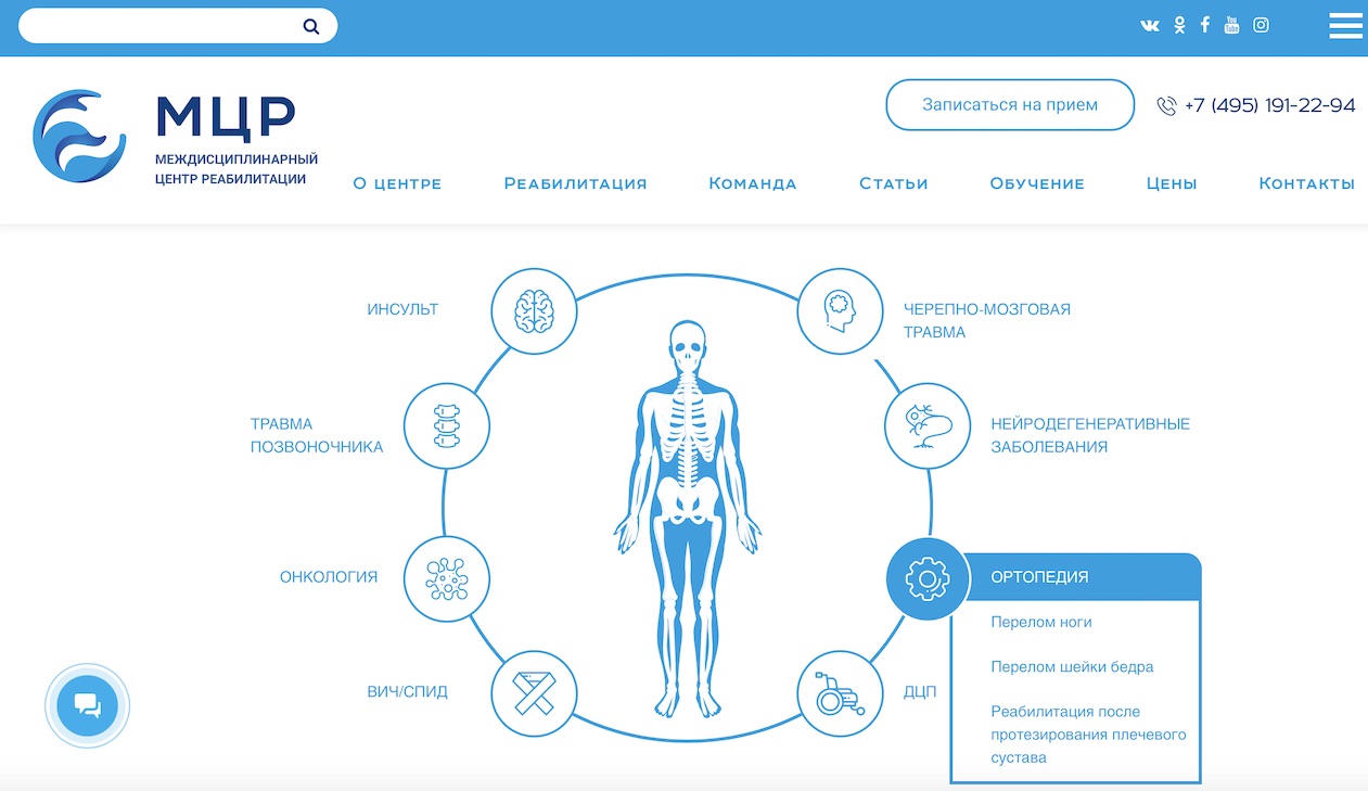 Раздел Программы реабилитации